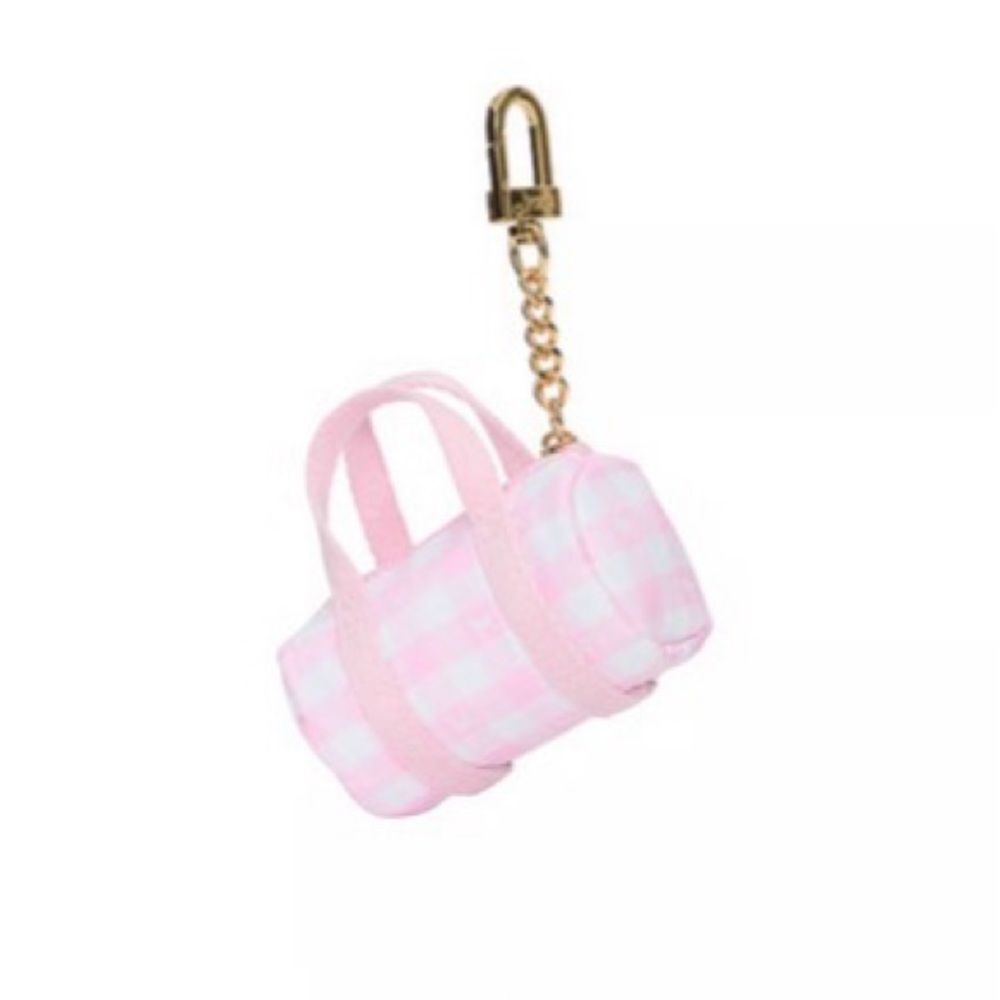 NWT! PINK X LOVESHACKFANCY *MINI* DUFFLE KEYCHAIN CHARM